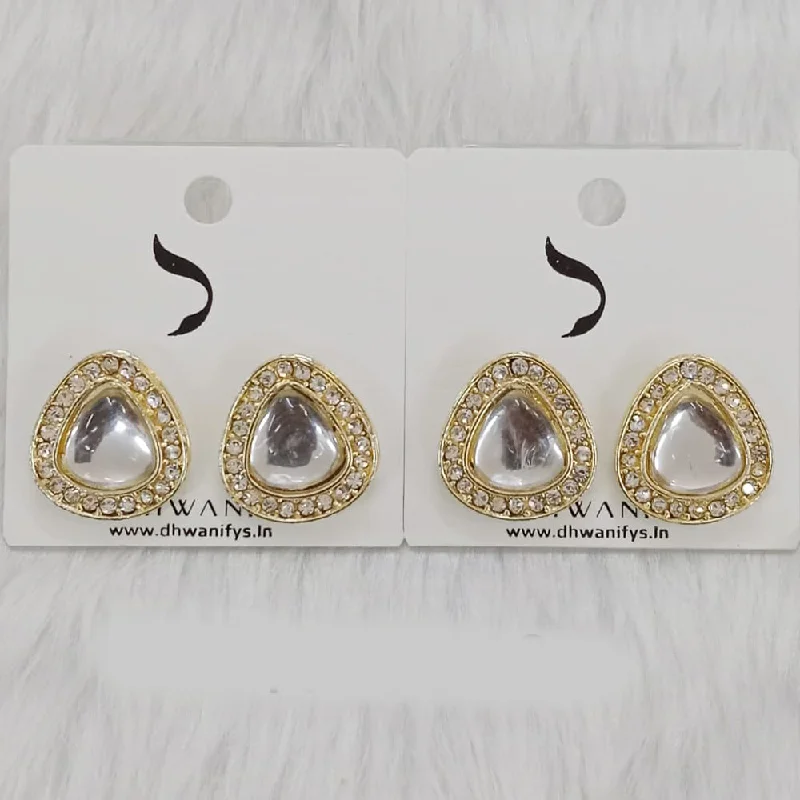 women sparkly drop earrings -Dhwani Gold Plated Austrian Stone Studs Earrings