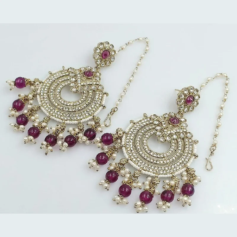 women silver earrings -Rani Sati Jewels Gold Plated Crystal Stone Dangler Earrings