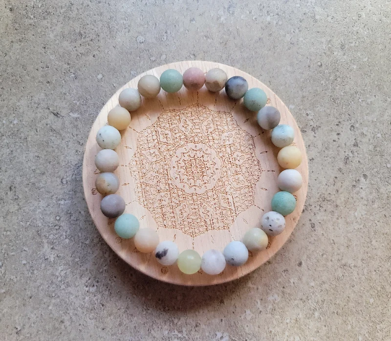 women boho bracelets -Matte Amazonite Bracelet