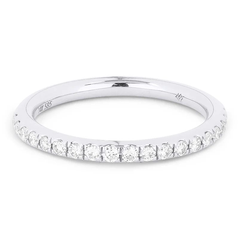 women wedding engagement rings -14K White Gold,white Diamond Ring