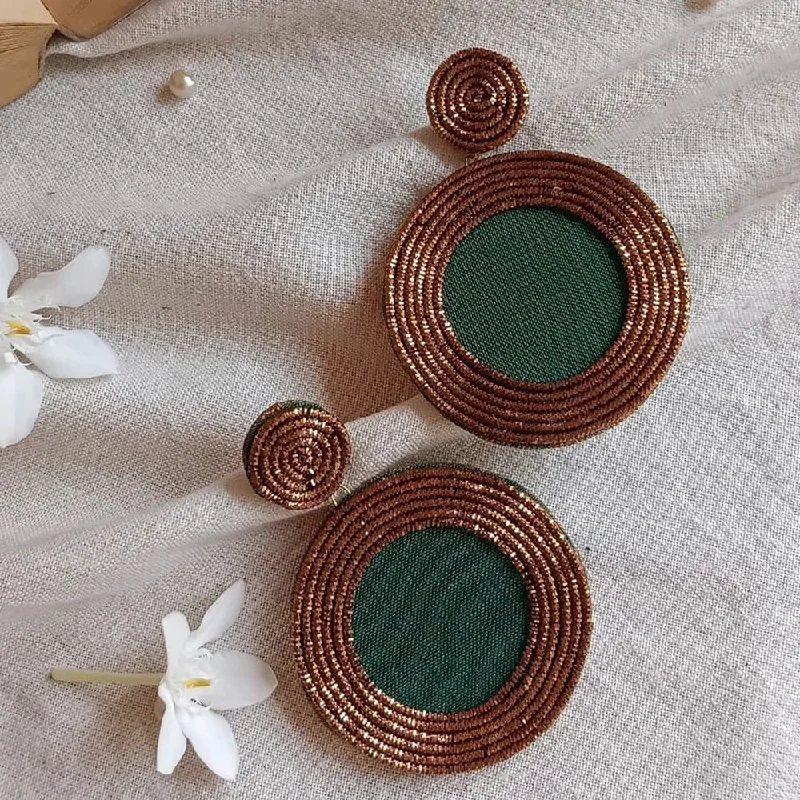 women gold hoop earrings -Bajana Lifestyle Handmade Dangler Earrings