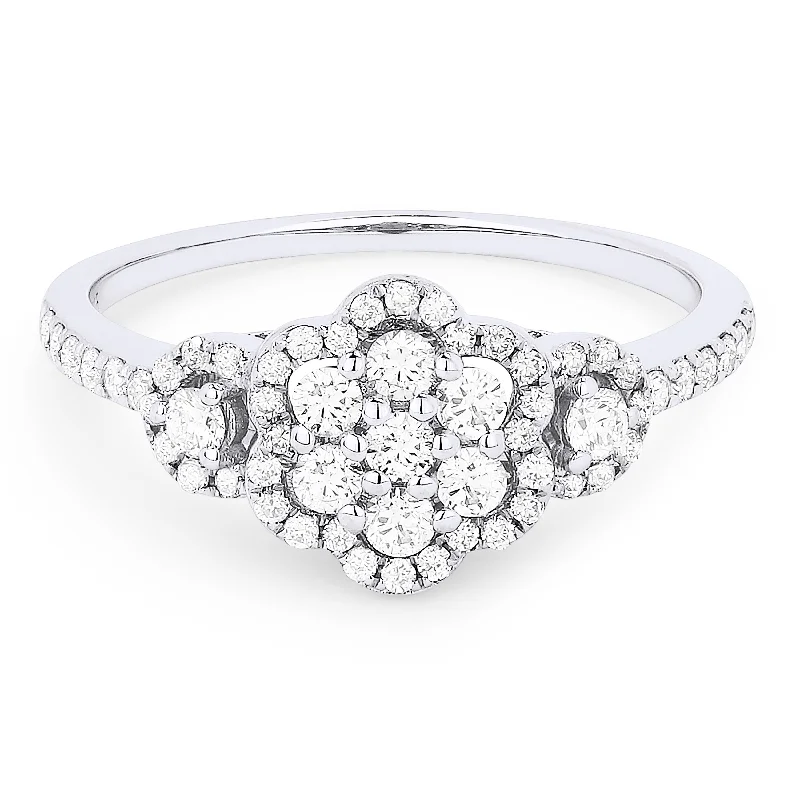 women eternity engagement rings -14K White Gold,white Diamond Ring