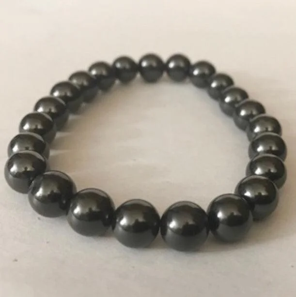 women men’s bracelets -Shungite 8mm Stretchy Bracelet