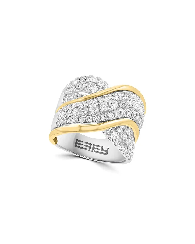 women modern solitaire engagement rings -Effy Fine Jewelry 14K Two-Tone 1.91 ct. tw. Lab-Grown Diamond Ring