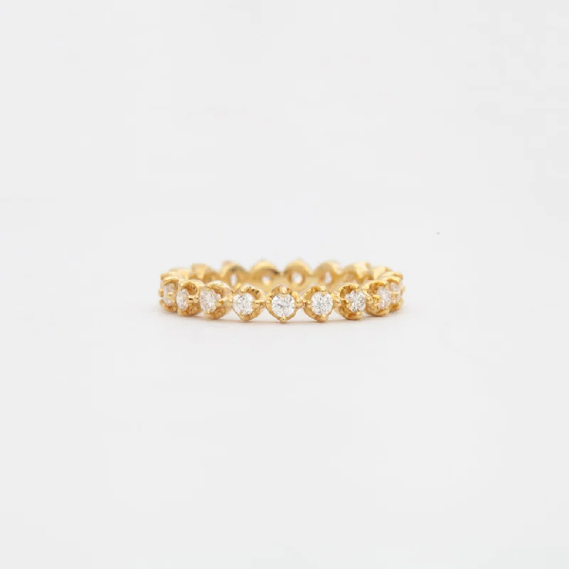 women affordable rings -Round Diamond Collet Eternity Band