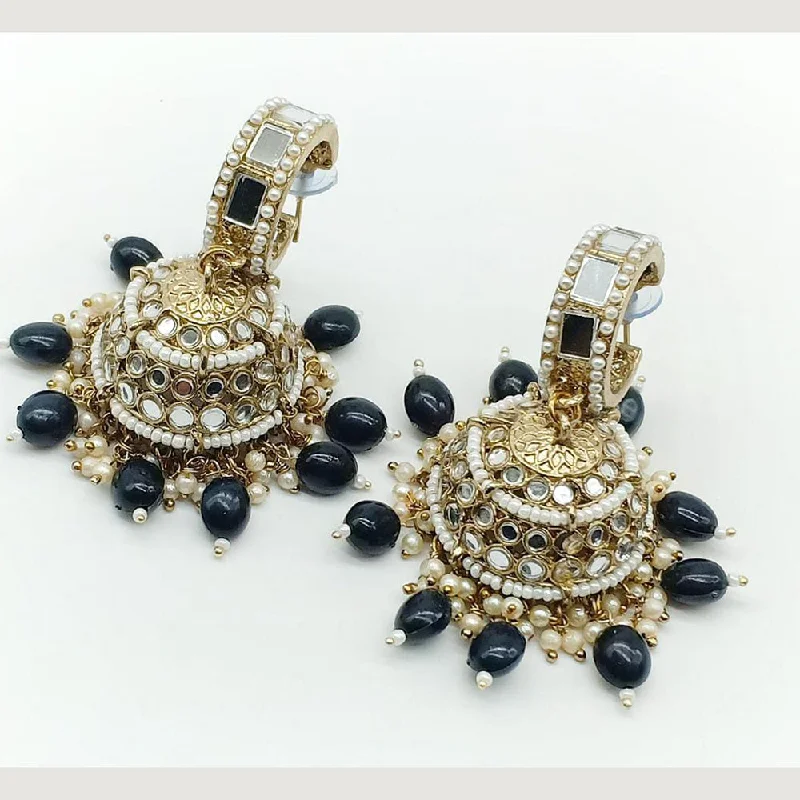 women hammered earrings -Manisha Jewellery Gold Plated Mirror Jhumki Earrings