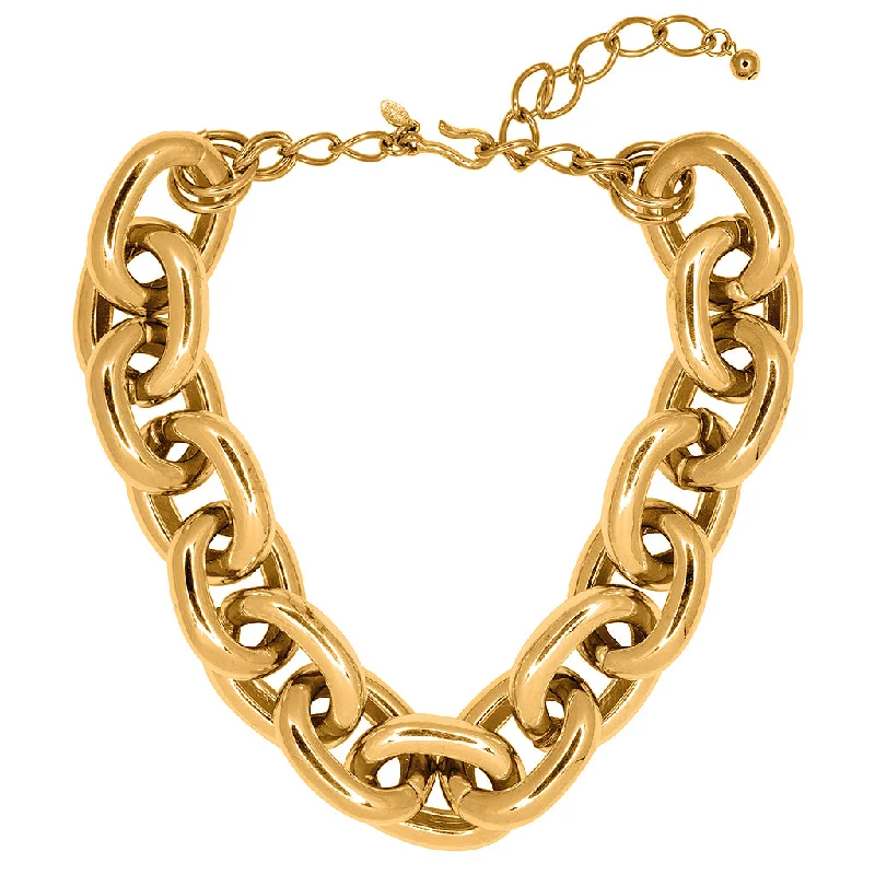 women vintage necklaces -Gold Medium Link Necklace