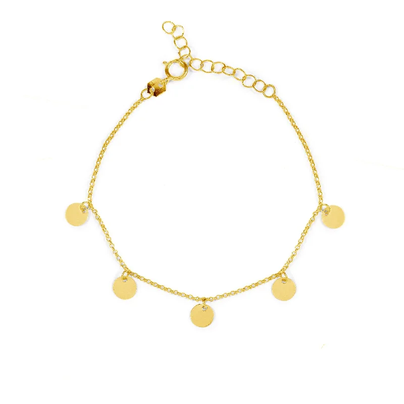 women leather bracelets -Mini Moons Gold Bracelet