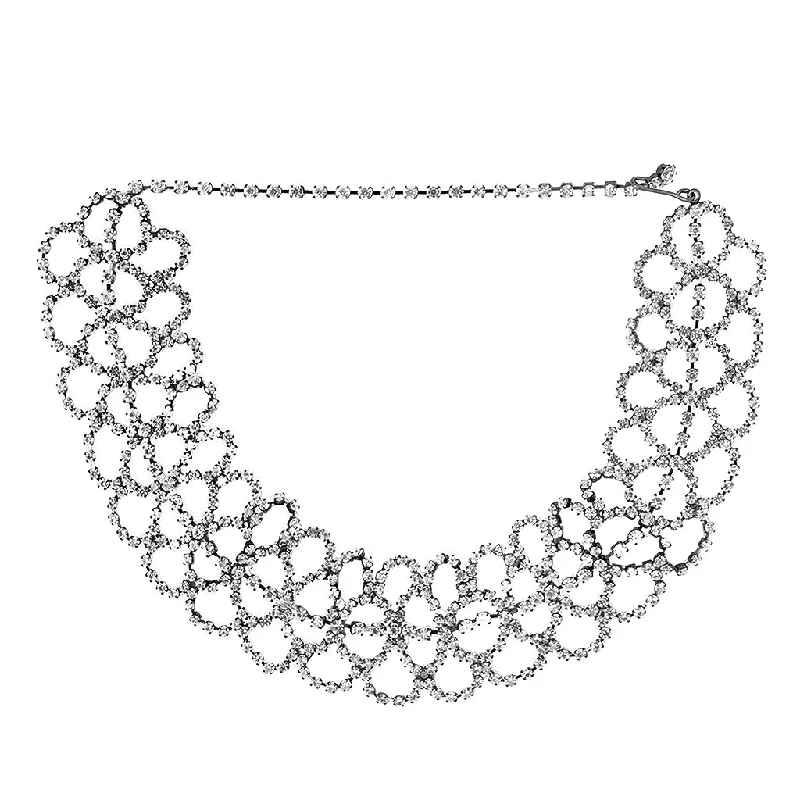 women personalized necklaces -Gunmetal Crystal Lace Choker