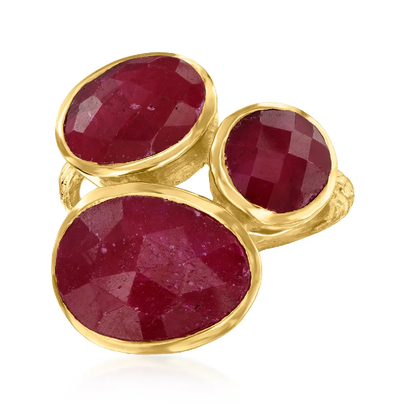 women art deco engagement rings -Ross-Simons Ruby Ring in 18kt Gold Over Sterling