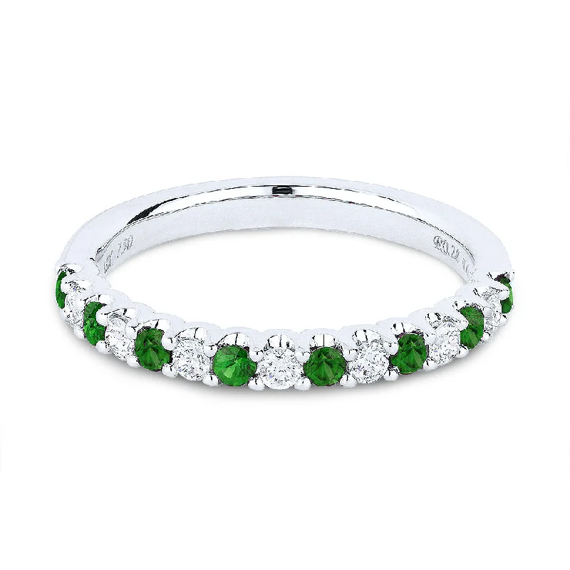 women vintage engagement rings -14K White Gold,emerald Ring