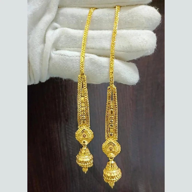 women drop earrings -Pari Art Jewellery Gold Forming Jhumki Earrings