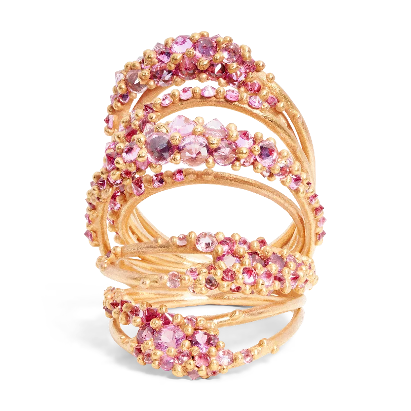 women custom wedding bands -Pink Elara Ring in Rose - Size 7 - 9188